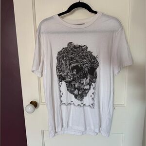 Rare All Saints White Skull Graphic Tee